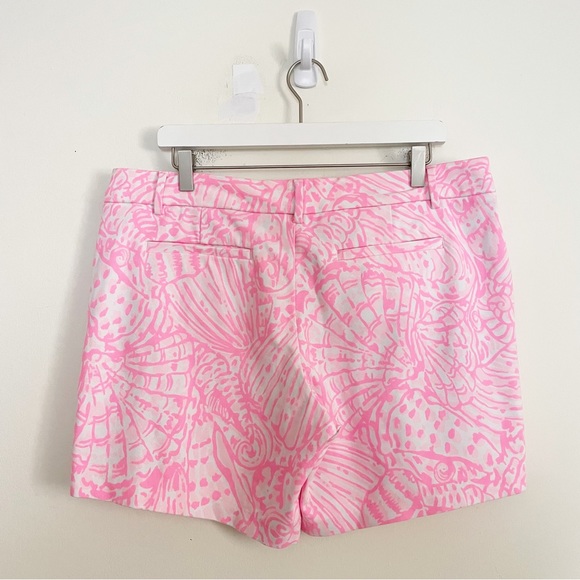 Lilly Pulitzer Jayne Knit Shorts Pelican Pink Sea Cups Print 7” Inseam Size 14 - Picture 7 of 11